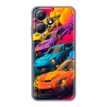 Силиконовый чехол на Infinix Hot 30 Play с принтом Тачки
