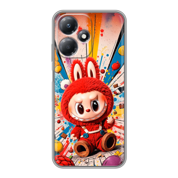 Силиконовый чехол на Infinix Hot 30 Play с принтом Labubu Лабубу