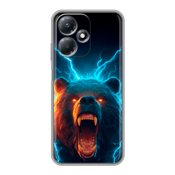 Силиконовый чехол на Infinix Hot 30 Play с принтом Медведь