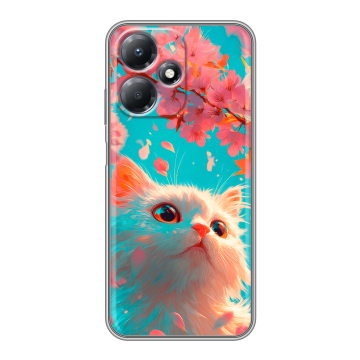 Силиконовый чехол на Infinix Hot 30 Play с принтом Красивый кот