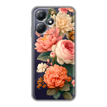 Силиконовый чехол на Infinix Hot 30 Play с принтом цветы