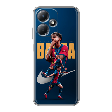 Силиконовый чехол на Infinix Hot 30 Play с принтом Барселона Barca Yamal 