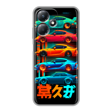 Силиконовый чехол на Infinix Hot 30 Play с принтом машины тачки