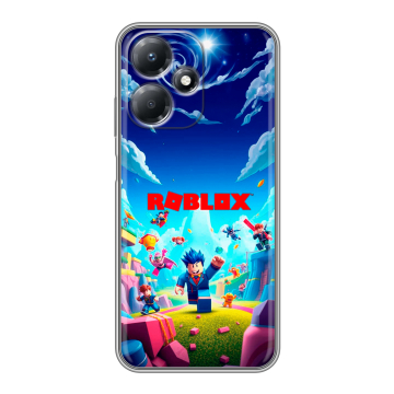 Силиконовый чехол на Infinix Hot 30 Play с принтом Roblox Роблокс