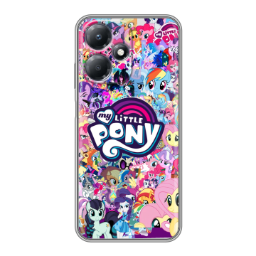 Силиконовый чехол на Infinix Hot 30 Play с принтом My little pony Дружба чудо