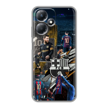 Силиконовый чехол на Infinix Hot 30 Play с принтом Messi Barcelona