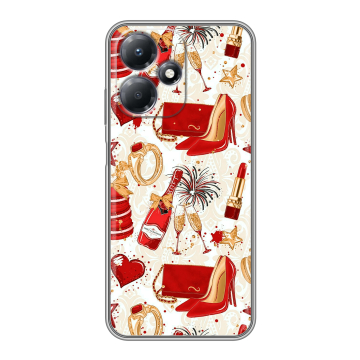 Силиконовый чехол на Infinix Hot 30 Play с принтом Новый год