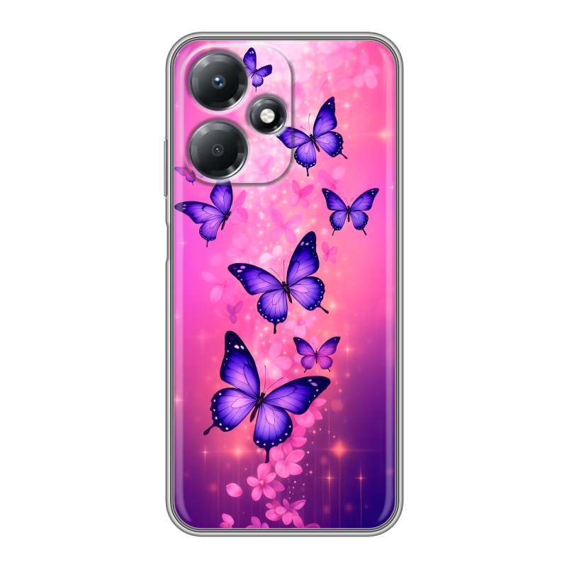 Силиконовый чехол на Infinix Hot 30 Play с принтом Бабочки Силиконовый чехол на Infinix Hot 30 Play с принтом Бабочки