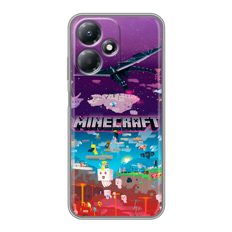 Силиконовый чехол на Infinix Hot 30 Play с принтом Майнкрафт Minecraft Силиконовый чехол на Infinix Hot 30 Play с принтом Майнкрафт Minecraft