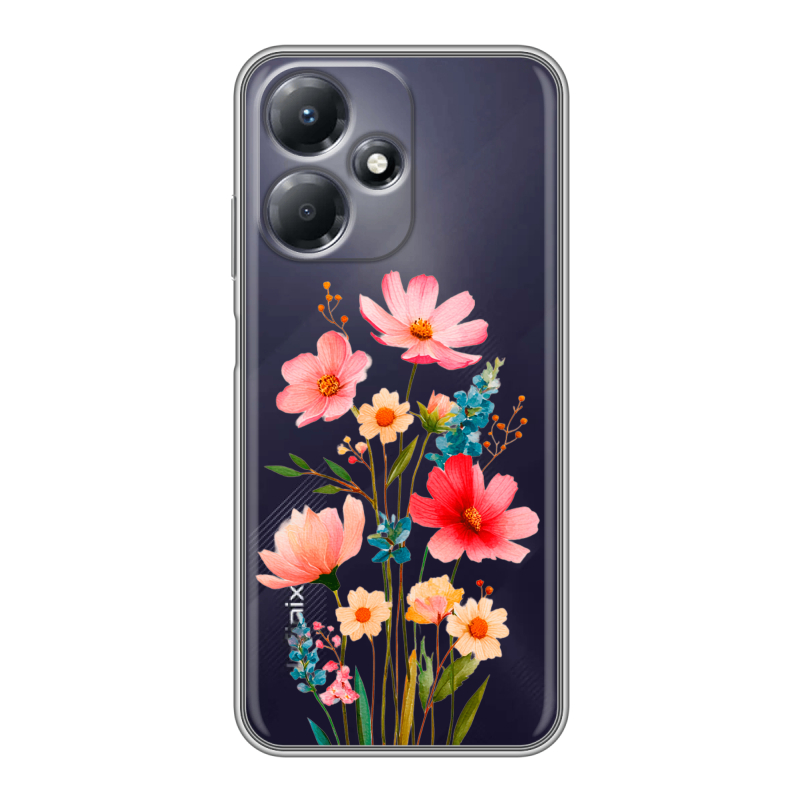 Силиконовый чехол на Infinix Hot 30 Play с принтом Цветы Силиконовый чехол на Infinix Hot 30 Play с принтом Цветы