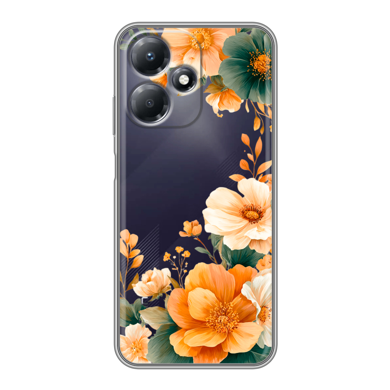 Силиконовый чехол на Infinix Hot 30 Play с принтом Цветы принт Силиконовый чехол на Infinix Hot 30 Play с принтом Цветы принт