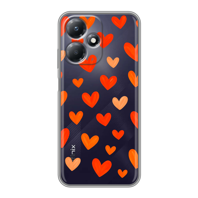 Силиконовый чехол на Infinix Hot 30 Play с принтом Сердечки Силиконовый чехол на Infinix Hot 30 Play с принтом Сердечки