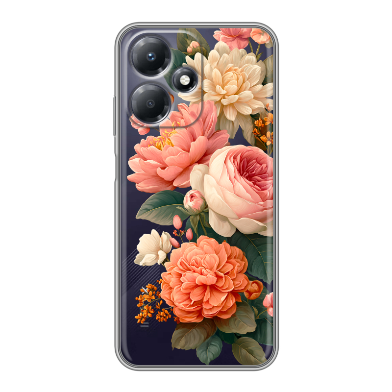 Силиконовый чехол на Infinix Hot 30 Play с принтом цветы Силиконовый чехол на Infinix Hot 30 Play с принтом цветы