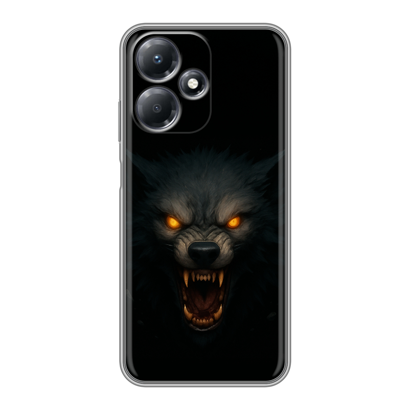 Силиконовый чехол на Infinix Hot 30 Play с принтом Волк Силиконовый чехол на Infinix Hot 30 Play с принтом Волк