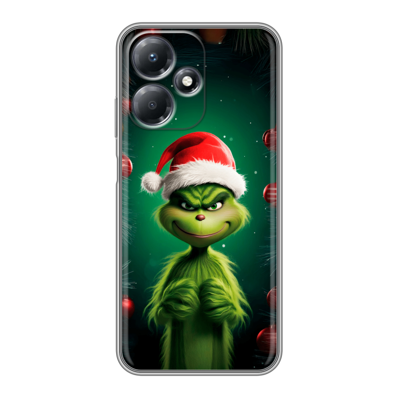 Силиконовый чехол на Infinix Hot 30 Play с принтом Гринч Новый год Рождество Силиконовый чехол на Infinix Hot 30 Play с принтом Гринч Новый год Рождество