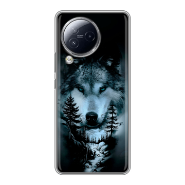 Силиконовый чехол на Xiaomi Civi 3 с принтом Лесной волк Силиконовый чехол на Xiaomi Civi 3 с принтом Лесной волк