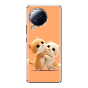 Силиконовый чехол на Xiaomi Civi 3 с принтом Милые котики