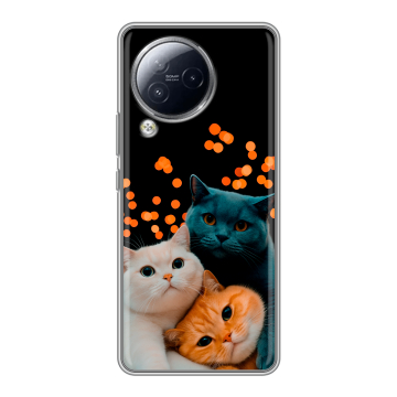 Силиконовый чехол на Xiaomi Civi 3 с принтом Кошки