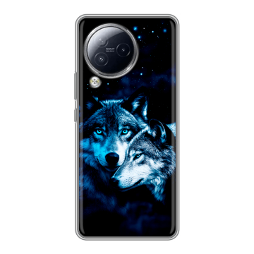 Силиконовый чехол на Xiaomi Civi 3 с принтом Волки Силиконовый чехол на Xiaomi Civi 3 с принтом Волки