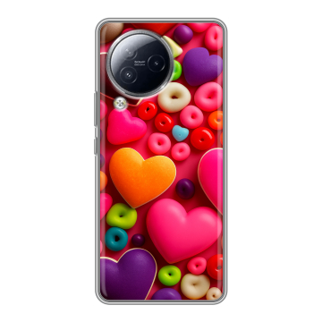 Силиконовый чехол на Xiaomi Civi 3 с принтом Сердечки Силиконовый чехол на Xiaomi Civi 3 с принтом Сердечки
