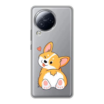 Силиконовый чехол на Xiaomi Civi 3 с принтом Корги