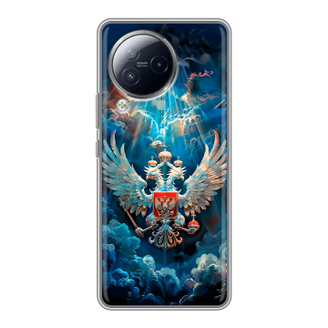Силиконовый чехол на Xiaomi Civi 3 с принтом Герб флаг России