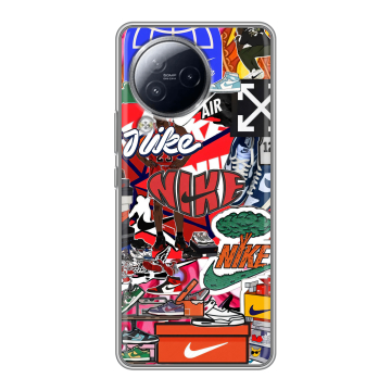 Силиконовый чехол на Xiaomi Civi 3 с принтом Найк Nike яркий