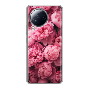 Силиконовый чехол на Xiaomi Civi 3 с принтом цветы пионы