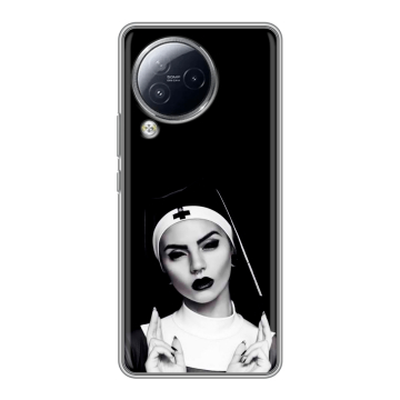 Силиконовый чехол на Xiaomi Civi 3 с принтом монашка
