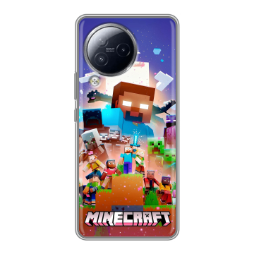Силиконовый чехол на Xiaomi Civi 3 с принтом Майнкрафт Minecraft