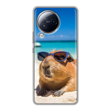 Силиконовый чехол на Xiaomi Civi 3 с принтом Капибара