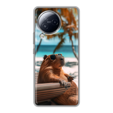 Силиконовый чехол на Xiaomi Civi 3 с принтом Капибара