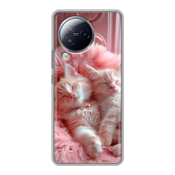 Силиконовый чехол на Xiaomi Civi 3 с принтом котята котики