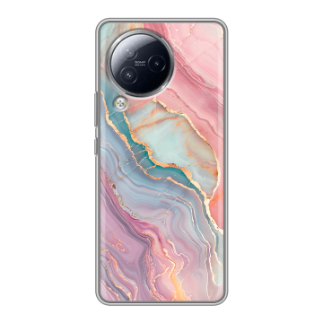 Силиконовый чехол на Xiaomi Civi 3 с принтом розовый мрамор