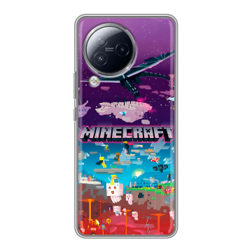 Силиконовый чехол на Xiaomi Civi 3 с принтом Майнкрафт Minecraft Силиконовый чехол на Xiaomi Civi 3 с принтом Майнкрафт Minecraft