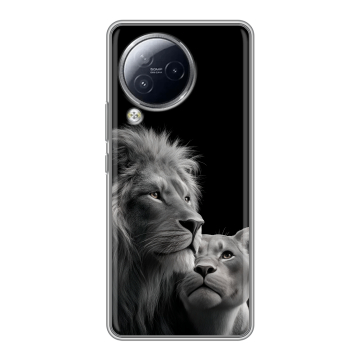 Силиконовый чехол на Xiaomi Civi 3 с принтом Лев кошки Силиконовый чехол на Xiaomi Civi 3 с принтом Лев кошки