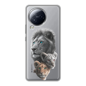 Силиконовый чехол на Xiaomi Civi 3 с принтом Львы Силиконовый чехол на Xiaomi Civi 3 с принтом Львы