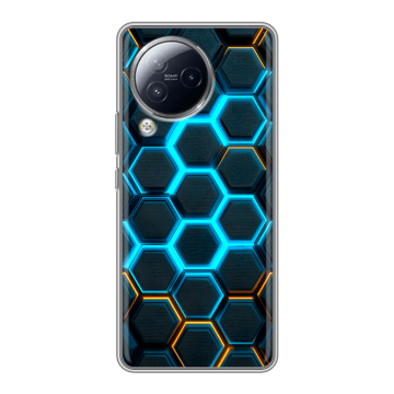 Силиконовый чехол на Xiaomi Civi 3 с принтом Неоновые соты Силиконовый чехол на Xiaomi Civi 3 с принтом Неоновые соты