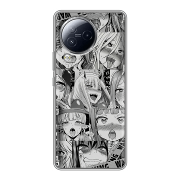 Силиконовый чехол на Xiaomi Civi 3 с принтом Ahegao Ахегао Аниме Силиконовый чехол на Xiaomi Civi 3 с принтом Ahegao Ахегао Аниме