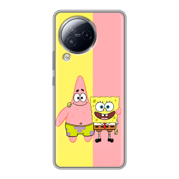 Силиконовый чехол на Xiaomi Civi 3 с принтом Спанч боб Спанчбоб