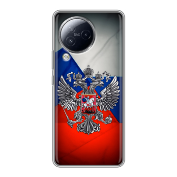 Силиконовый чехол на Xiaomi Civi 3 с принтом Флаг России