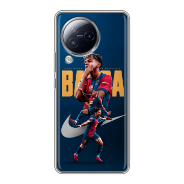 Силиконовый чехол на Xiaomi Civi 3 с принтом Барселона Barca Yamal 