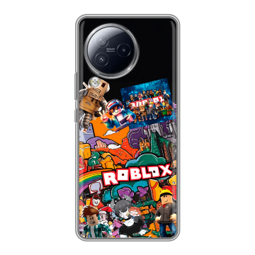 Силиконовый чехол на Xiaomi Civi 3 с принтом Roblox Роблокс