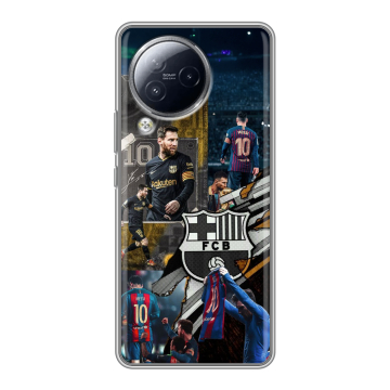 Силиконовый чехол на Xiaomi Civi 3 с принтом Messi Barcelona