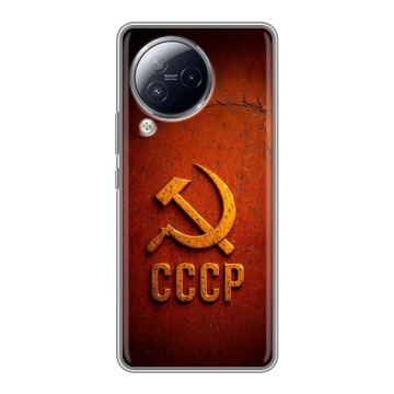 Силиконовый чехол на Xiaomi Civi 3 с принтом Флаг Герб СССР Силиконовый чехол на Xiaomi Civi 3 с принтом Флаг Герб СССР