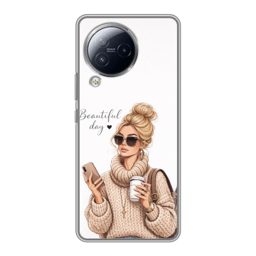 Силиконовый чехол на Xiaomi Civi 3 с принтом женский