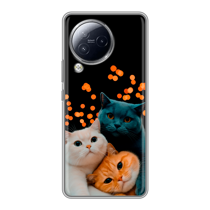 Силиконовый чехол на Xiaomi Civi 3 с принтом Кошки Силиконовый чехол на Xiaomi Civi 3 с принтом Кошки