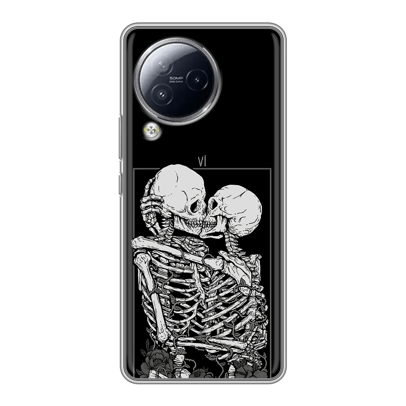 Силиконовый чехол на Xiaomi Civi 3 с принтом Поцелуй скелетов Силиконовый чехол на Xiaomi Civi 3 с принтом Поцелуй скелетов