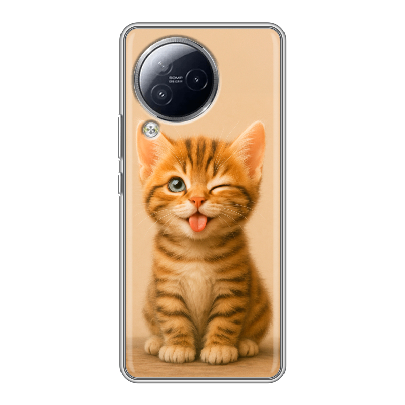 Силиконовый чехол на Xiaomi Civi 3 с принтом котенок Силиконовый чехол на Xiaomi Civi 3 с принтом котенок