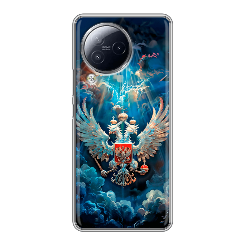 Силиконовый чехол на Xiaomi Civi 3 с принтом Герб флаг России Силиконовый чехол на Xiaomi Civi 3 с принтом Герб флаг России